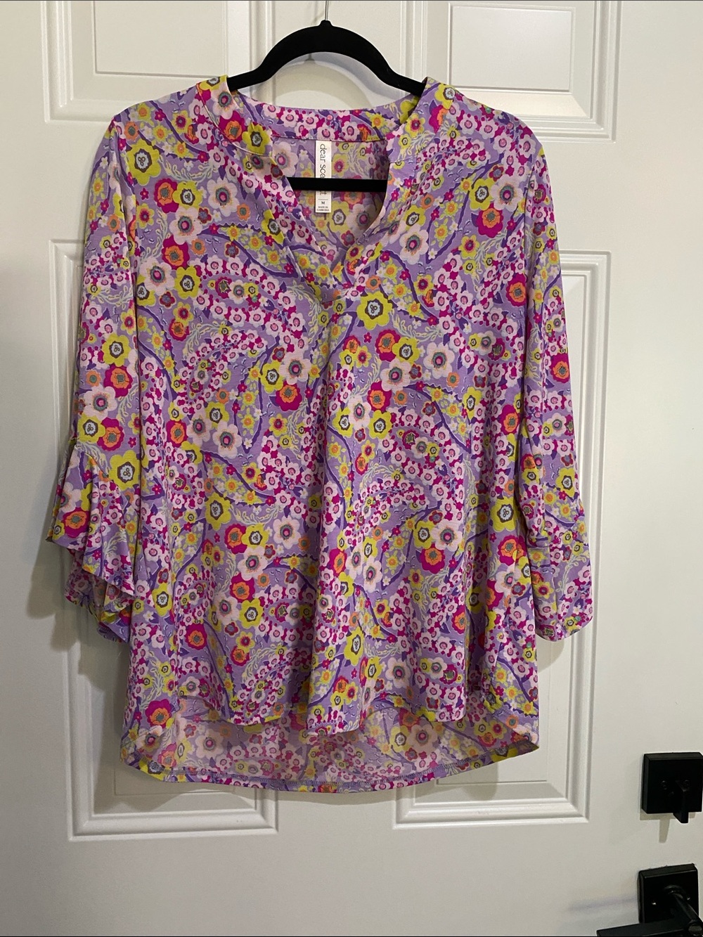 Dear Scarlett Floral V-Neck Blouse - Purple Multi